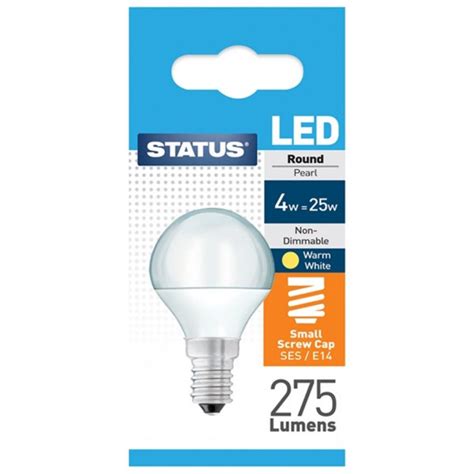 Shop Status LED Small Edison Screw Round Bulb Warm White 4W 275