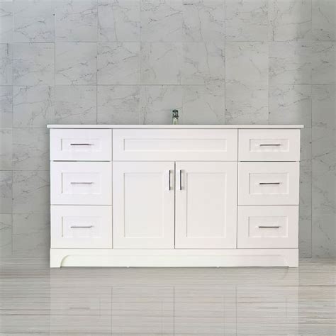 PANSY WHITE 60 SINGLE SINK 2 DOOR 6 DRAWER Premium Vanity Canada