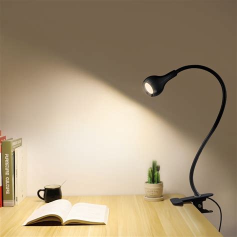 Led Desk Lamp Clip On Clamp Degree Bending Adjustable W Usb