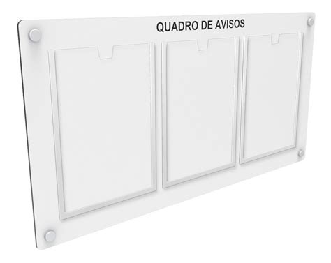 Quadro De Aviso Gestão Mdf C 3 Displays Acrílicos P A4 R 131 65 em