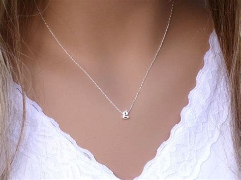 Solid Sterling Silver Personalized Lowercase Letter Necklace Different