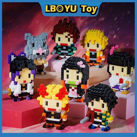 Lboyu Demon Slayer Building Block Cartoon Anime Nezuko Tanjirou Zenitsu Inosuke Kanawo Shopee