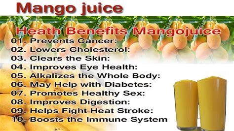 Benefits Of Mango Juice - health benefits