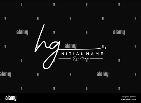 Hg Signature Logo Template Vector Hand Drawn Calligraphy Lettering