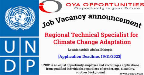 Regional Technical Intern Specialist At Undp In Ethiopia Oya