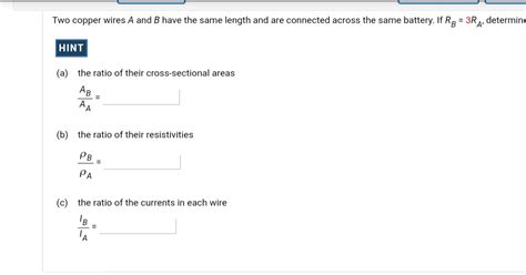 Answered Determine Two Copper Wires A And B Have Bartleby