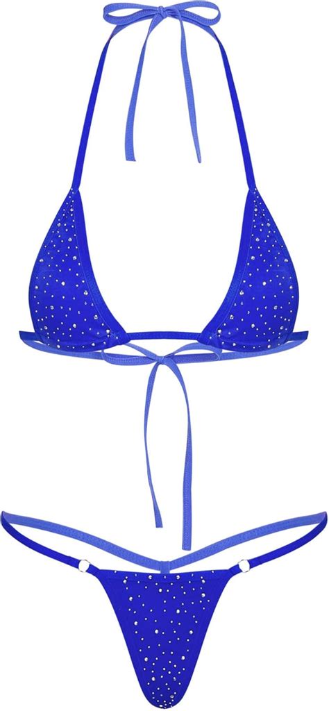 Agoky Transparent Mesh Bikini Set Zum Binden Extrem See Through Swimsuit Neckholder Bikini