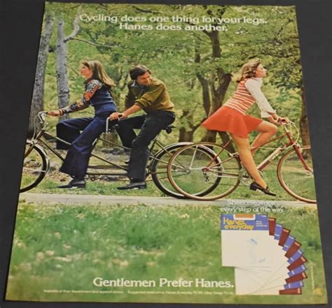 PRINT AD Sexy Long Legs Heels Skirt Blonde Bicycle Hanes Pantyhose Art Hair