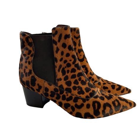 Tabitha Simmons Shadow Leopard Print Calf Hair Ankle  Gem