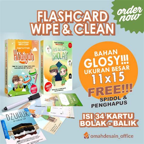 Jual FLASH CARD WIPE AND CLEAN FLASH CARD EDUKASI ANAK FREE SPIDOL