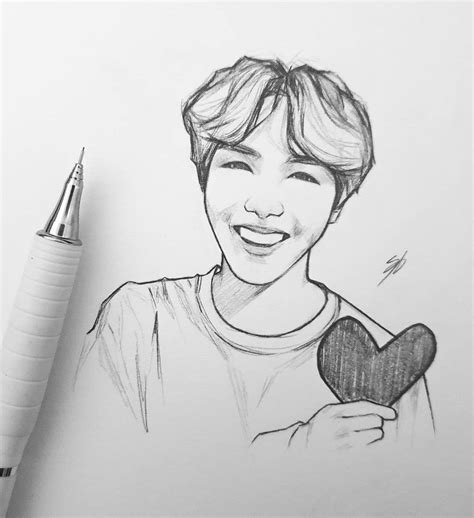 Jhope Drawing Pencil Easy Pencil Sketches Easy Pencil Art Drawings