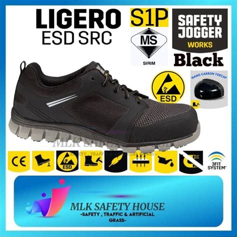 SAFETY JOGGER SAFETY SHOES LIGERO BLK Extremely Light ESD S1P CI