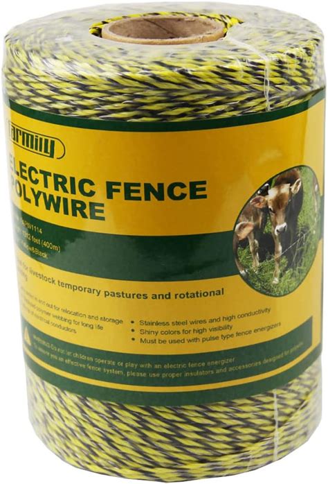 Farmily Portable Electric Fence Polywire 1312 Feet 400 Meter 6