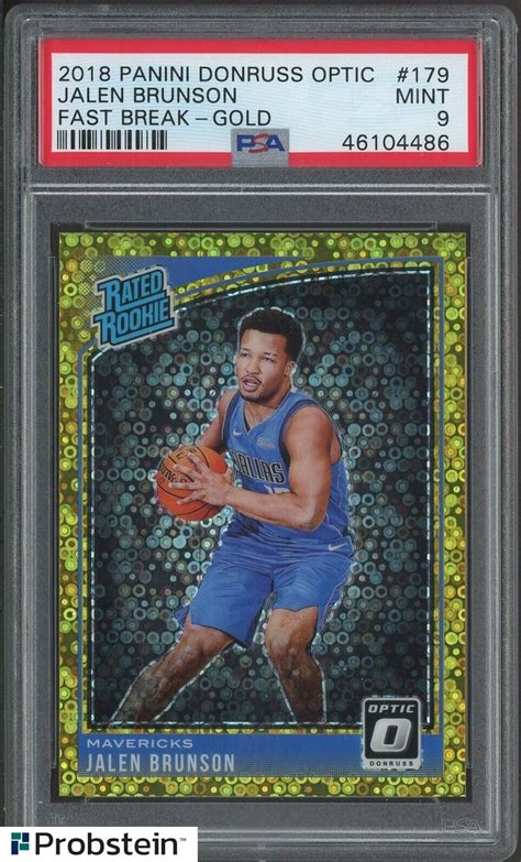 Donruss Optic Gold Fast Break Prizm Jalen Brunson Rc Rookie