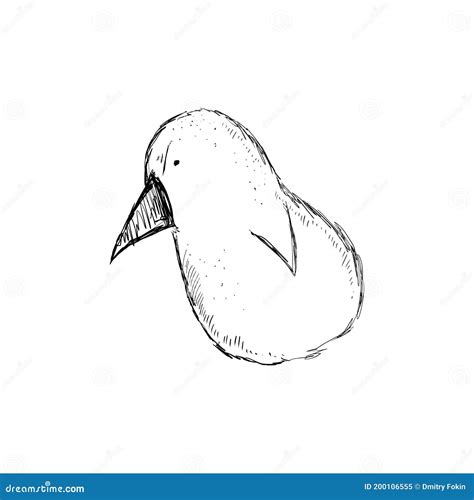 Angry Pigeon Cartoon Character Hand Drawn Vector Sketch Stock Vector