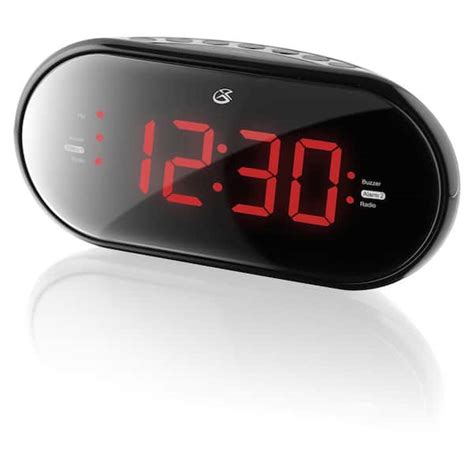 GPX Dual Alarm Clock Radio with Large LED Display, Black C253B - The ...