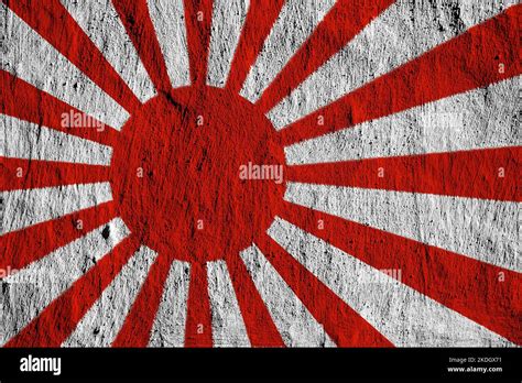 Japanese navy imperial flag on a textured background. Concept collage ...