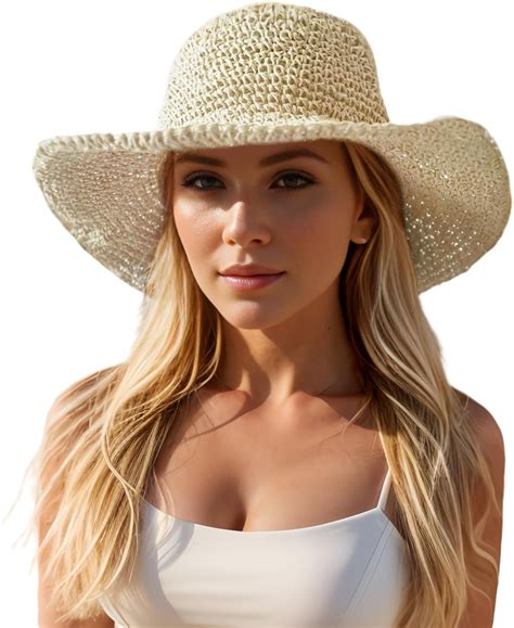 Floppy Big Beach Straw Hats For Women Foldable Summer Wide Brim