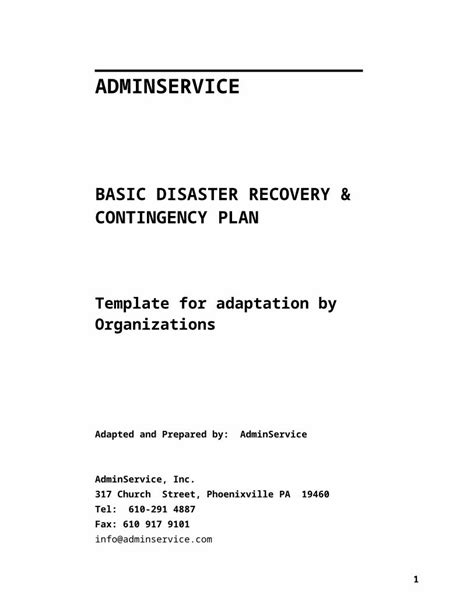 Doc Basic Disaster Recovery Plan Template Dokumen Tips