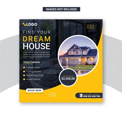 Premium Vector | Find your dream house social media post or banner template