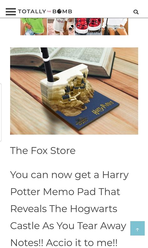 Harry Potter Memo Pad When You Tear Away The Pages Hogwarts Castle Is