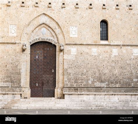 Headquarters in Siena, Italy of Banca Monte dei Paschi di Siena, the ...