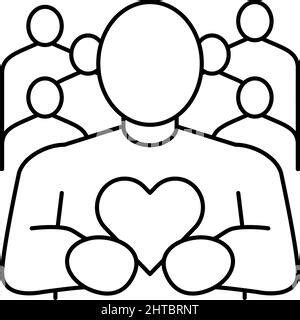 Self Realization People Value Line Icon Vector Illustration Stock