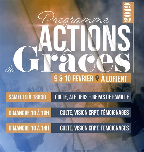 Week end spécial Actions de grâces 9 et 10 février 2019 Église