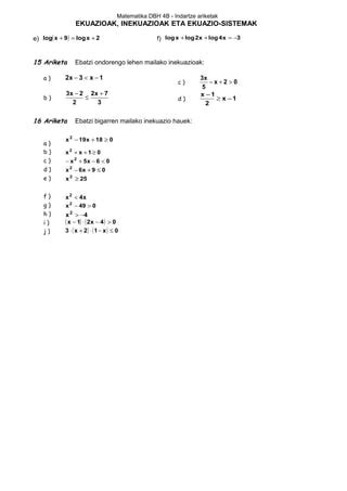 4 Dbh Matematikab 4 Eta 5 Gaia Ekuazioak Eta Ekuazio Sistemak PDF