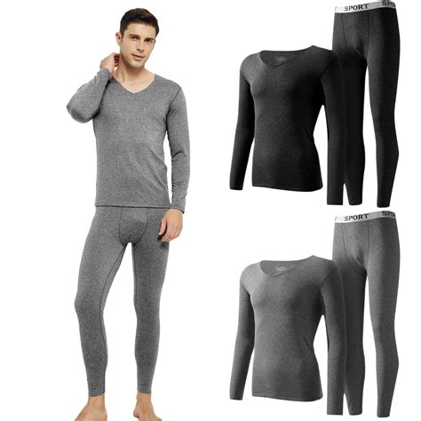 Htwon Mens Thermal Underwear Set Ultra Soft Microfiber Thermal Underwear For Men Long Johns Sets