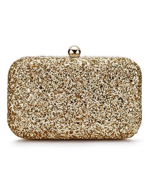 Alice Gold Glitter Clutch Bag Oxendales