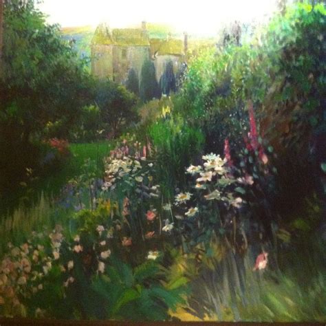 Oil Painting of Flowers in a Garden