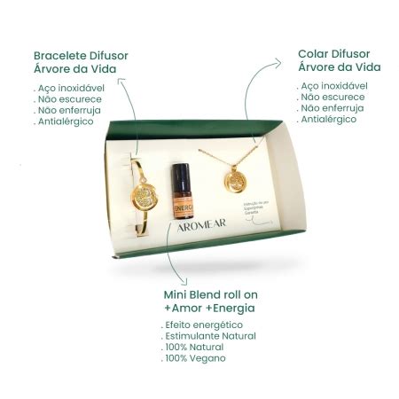 Kit ANCESTRAL PREMIUM Colar e Bracelete Árvore da Vida Óleo