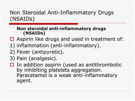 PPT Non Steroidal Anti Inflammatory Drugs NSAIDs PowerPoint