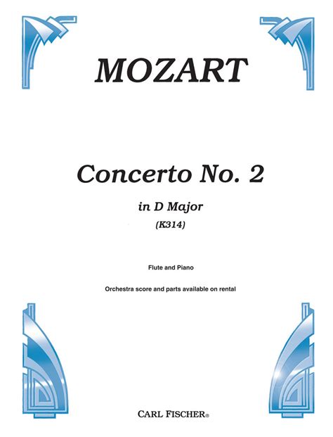 Mozart Flute Concerto No 2 In D Major K 314 Ficks Music