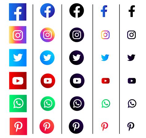 Social media icon design set 41662934 Vector Art at Vecteezy