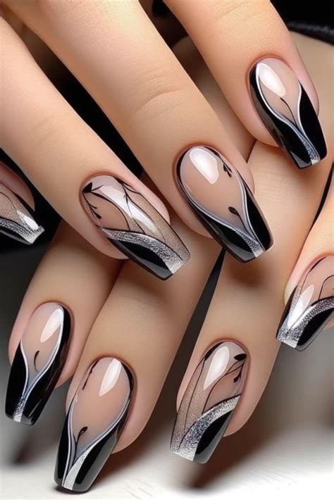 37 Black And Silver Nails That Are Show Stoppers Stylish Nails Gel