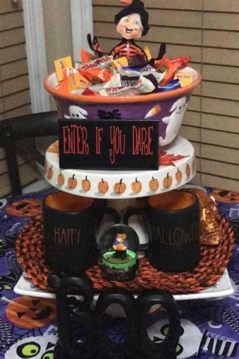 Ways To Decorate Your Tiered Tray For Halloween Lures And Lace