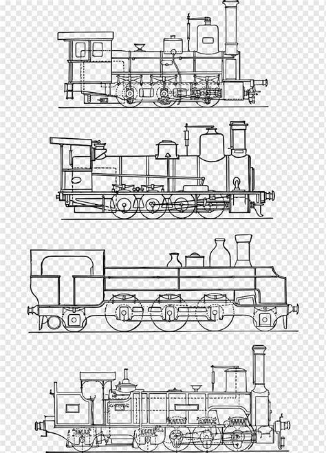 Kereta Api Lokomotif Seni Garis Mesin Vintage Rel Transportasi