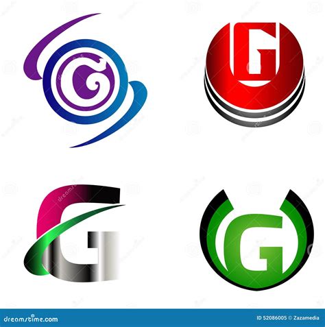 Letter G Logo Template Design Vector Set Stock Illustration ...