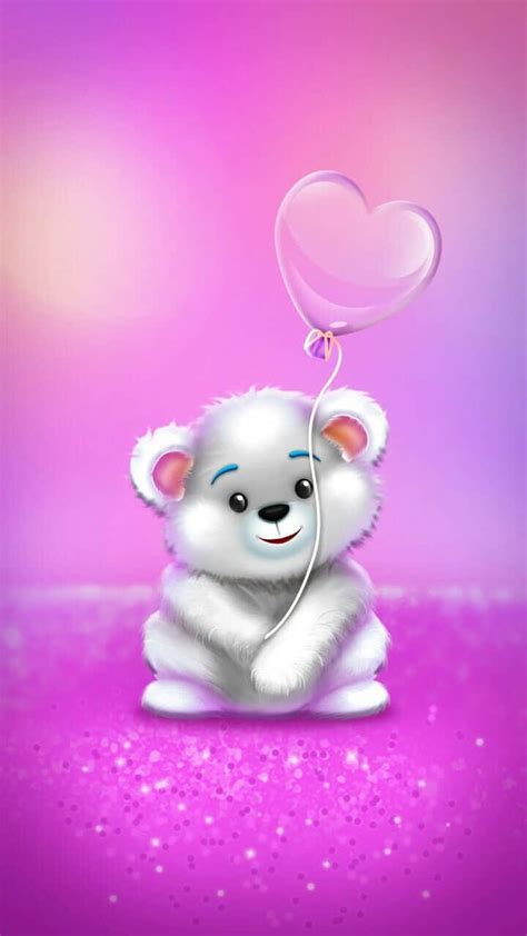 Download Cute Pink Teddy Bear Wallpaper | Wallpapers.com