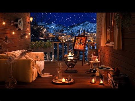 Cozy Winter Cabin Fireplace With Smooth Jazz Piano Music For Study And