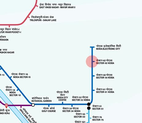 Noida Sector 62 station map - Delhi Metro