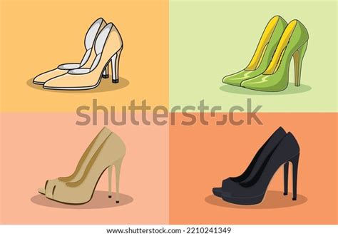 Set Womens Shoes High Heels Vector Stock Vector Royalty Free 2210241349 Shutterstock