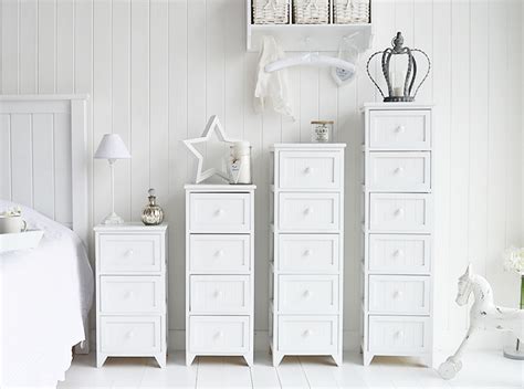 Maine Tall Slim Chest Of Drawers White Tallboy Bedroom Storage