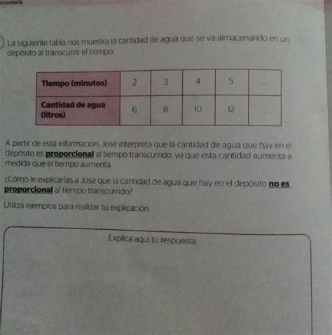 La Siguiente Tabla Nos Muestra La Cantidad De Agua Que Se Maneja En Un