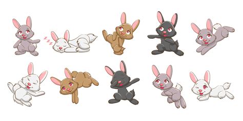 Cute Cartoon Bunny Set 941531 Vector Art at Vecteezy