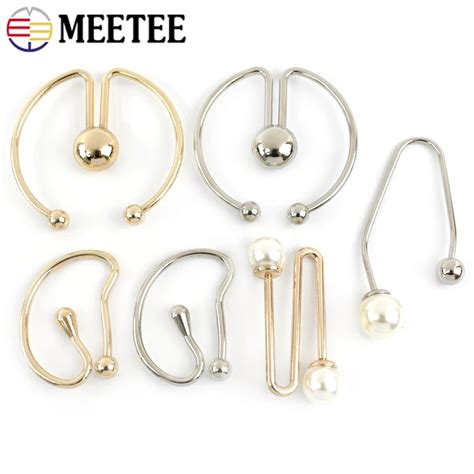 4 10Pcs Meetee Metal Buckle U Shaped Dress Shirt Collar Screw Buckles