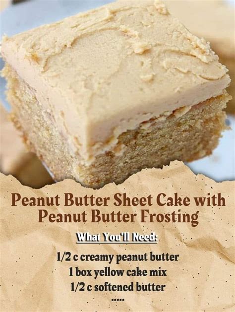 Peanut Butter Sheet Cake With Peanut Butter Frosting Cakes And Colors