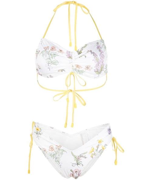 Zimmermann Jeannie Ruched Side Bikini Set In White Lyst Canada